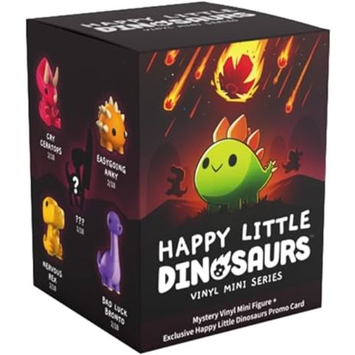 TeeTurtle Happy Little Dinosaurs - Vinyl Mini Figures Mystery Box Series, Black