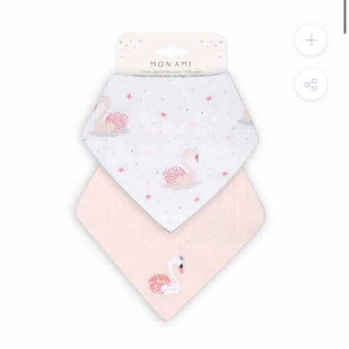 French Swan 2 Pk Bib Set