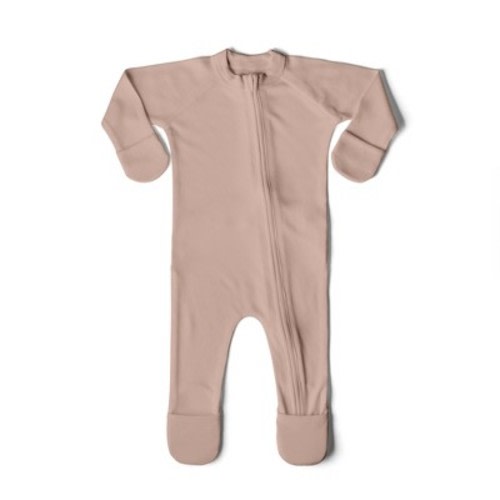 Goumikids Viscose made from bamboo + Organic Cotton Sleep and Play Footie, Color: Rose, Size: 0-3m