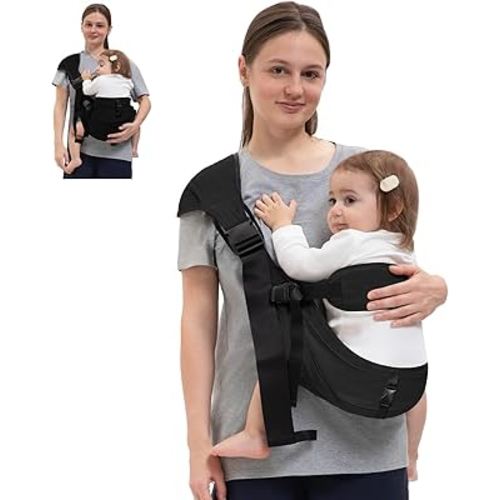 HORUMP Baby Carrier Newborn to Toddler, Baby Sling Carrier,Adjustable & Lightweight Toddler Carrier 25-60 lbs,Ideal for Home,Shopping,and Travel-Black