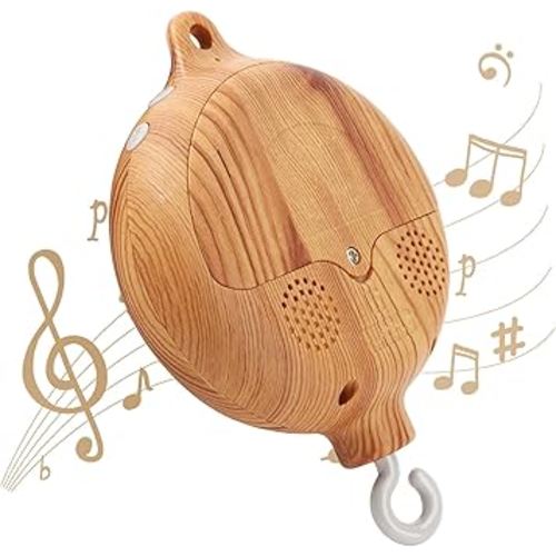 Baby Mobile Rotary Music Box Imitation Wood with Rotating Hook Crib Mobile Motor