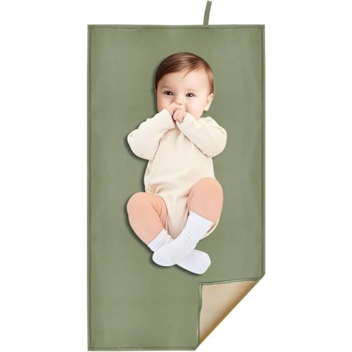 Sage Green Diaper Changing Pad for Baby, Portable Baby Changing Mat for Travel or Home, Foldable Mat Fits Perfectly in Diaper Bag (67-03)