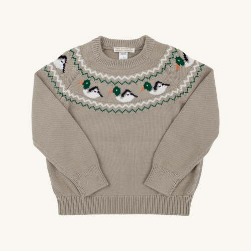 Isaac's Fair Isle Sweater - Keeneland Khaki with Duck Motifs