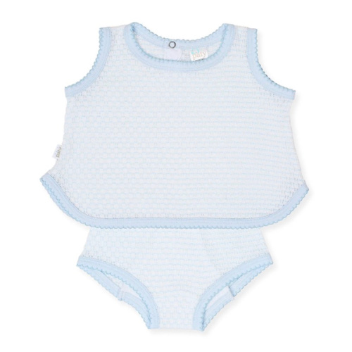 Paty Knit Pinstripe Diaper Set with Pima Trim - PatyInc