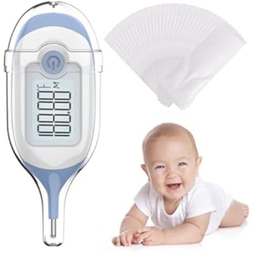 Baby Rectal Thermometer with Fever Indicator - Easy@Home Perfect Newborn and Infant Digital Thermometer with LCD Display Reading Body Temperature-Kid and Baby Item with Accurate Fast Reading - EMT-027