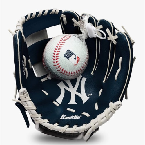 Franklin Sports MLB Youth Teeball Glove and Ball Set - Kids Baseball and Teeball Glove and Ball - Perfect First Kids Glove - 9.5"