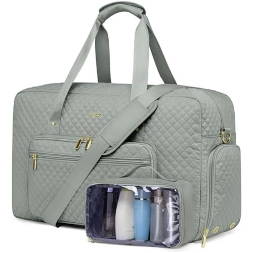 Large Weekender Travel Duffle Bag - With Shoe Compartment Weekender Bags for Womens Carry on Overnight Bag with Toiletry Bag Gym Duffel Bags with Wet Pocket Hospital Bags for Women Labor and Delivery