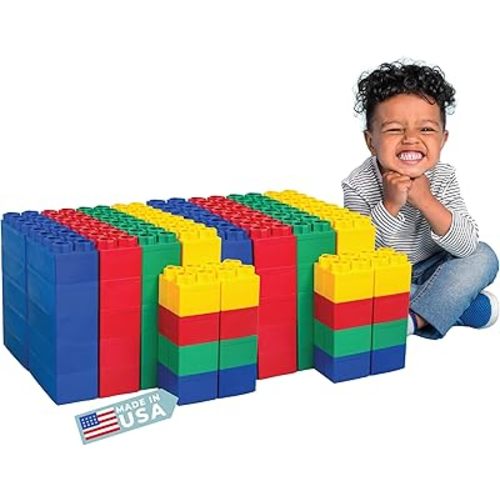 Big Blocks for Kids Ages 4-8, Indoor & Outdoor Blocks for Kids Jumbo Games, Large Building Blocks (96 PC) Standard Set