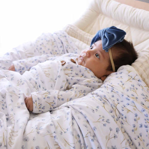 Blake's Blooms Personalized Swaddle Blanket