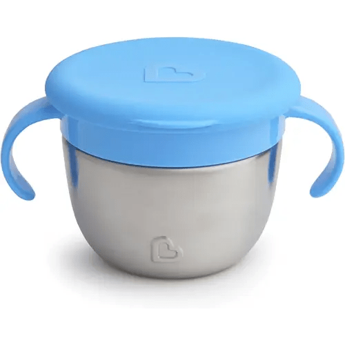Munchkin® Snack+™ Stainless Steel Snack Catcher Cup with Lid, 9 Ounce, Blue, 1 Pack