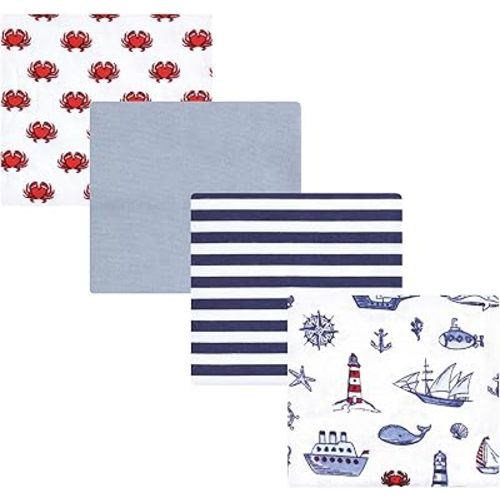 Hudson Baby Unisex Baby Cotton Flannel Receiving Blankets, Lighthouse, One Size