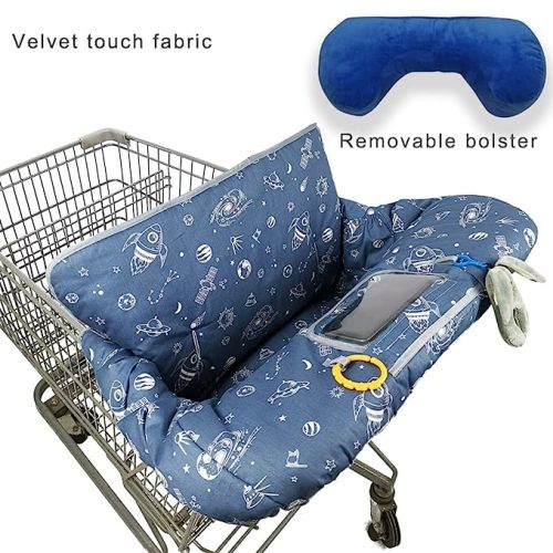 Shopping Cart Cover for Baby/Toddler, Cozy High Chair Cover, Blue Spaceship