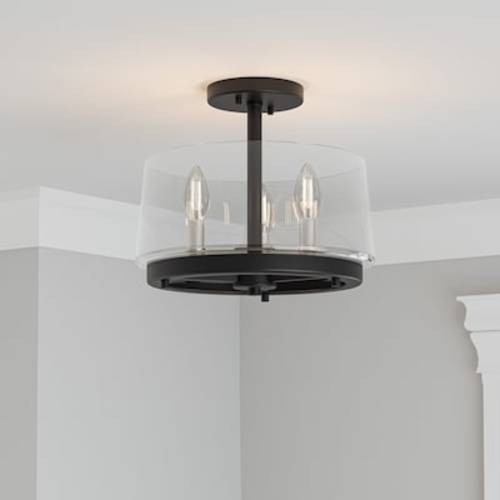 Quoizel Whitlock 3-Light 12-in Matte Black Semi mount light LWS7243D1 at Lowes.com