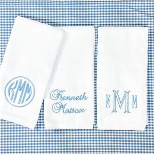 Personalized Embroidered Burp Cloth Set of 3 - Monogrammed - Baby Gift - Cloth Diaper - Baby Boy - Baby Boy - Set of 3 - All Blue Set - Etsy