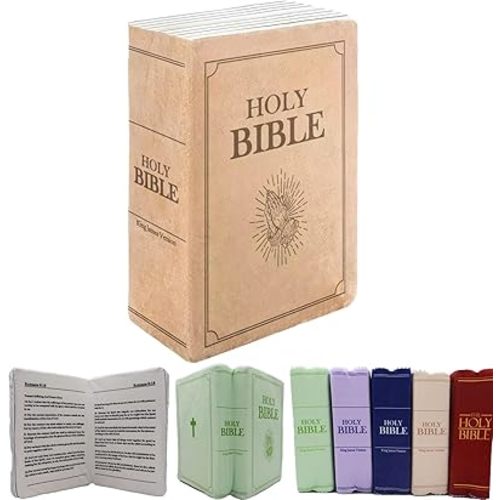 Cowenhey Bible Pillow Book Plush That Opens, Christian Holy Bible Stuff Religious Party Favors Gifts, Room Decorative Pillow for Bedroom Living Room (Yellow)