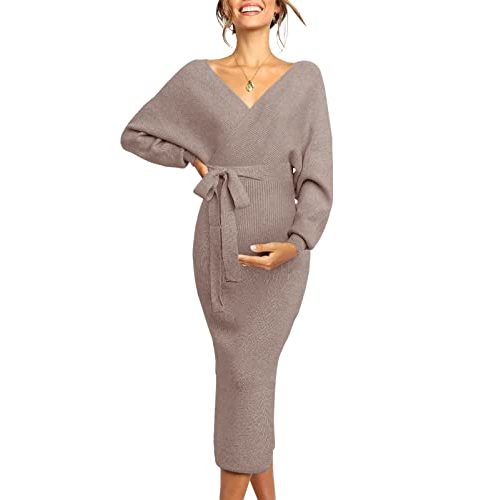 Chang Yun Maternity Nursing Dress Sweater Dress for Women Wedding Guest Dress Baby Shower Maternity Photoshoot Outfits