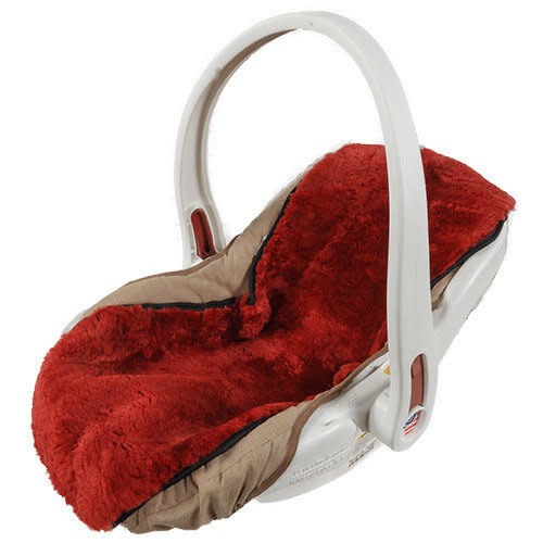 Sheepskin Infant Seat Cover - Short Wool Burgundy