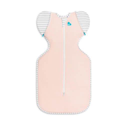 Love to Dream Swaddle Up Transition Bag - Arms Up Position - Light and Ultra Breathable Cotton - Twin Zip - Zip Off Wings - Spring, Summer - Sleep Bag - 0.2TOG - Light Pink, Medium (6-8.5kg)