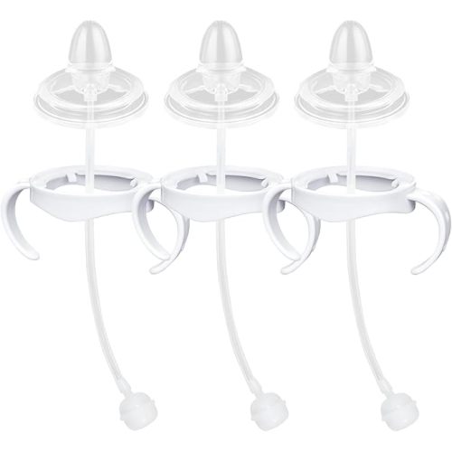 Sippy Cup Conversion Kit Compatible with Philips Avent Natural Baby Bottles, Spout Soft top and Weighted Ball Sippy Cup Transition Kit with Handles, 6m+ Pack of 3