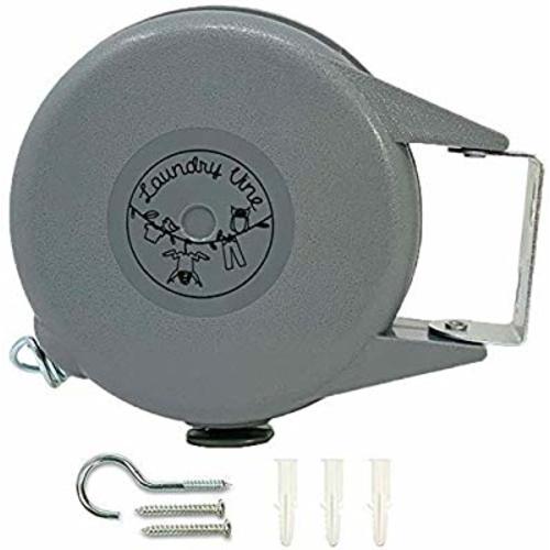 Laundry Vine Retractable Clothesline Premium Indoor + Outdoor Heavy Duty Wall Mount Clothes Drying Rope | Sturdy Plastic Body & Steel Wire Design | Best Portable Washing Line for Outdoors