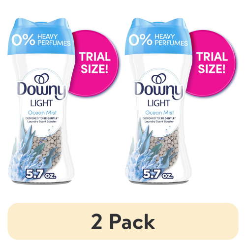 (2 pack) Downy Light In-Wash Scent Booster Laundry Beads, No Heavy Perfumes, Ocean Mist Scent, 5.7 oz