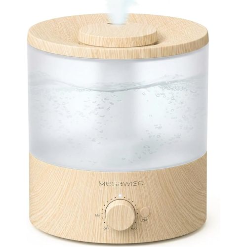 MEGAWISE 2025 Upgraded Ultrasonic Cool Mist Humidifier - 1.5L Capacity, Whisper-Quiet & Adjustable Mist, Auto Shut-Off Safety Feature – Perfect for Home, Office, Baby Nursery & Bedroom