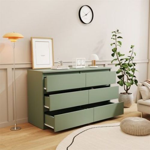 6 Drawer Double Dresser For Nursery, Kids Organizer, Chest of Drawers