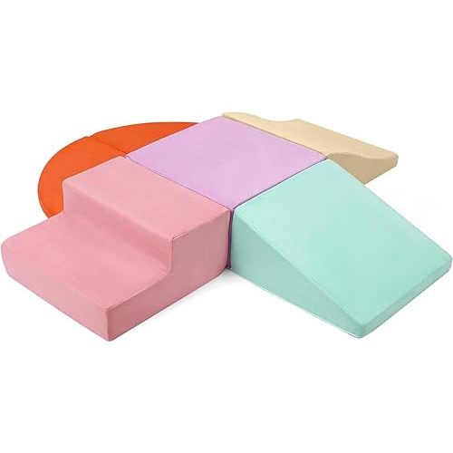 Soft Climbing Indoor Set, Foam Climbing Blocks for Toddlers, Toddler Climbing Toys, Baby Jungle Gym Indoor Lightweight, Easy to Clean Foam Play Gym 6PCS