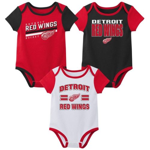 NHL Detroit Red Wings Infant Boys' 3pk Bodysuit - 6-9M