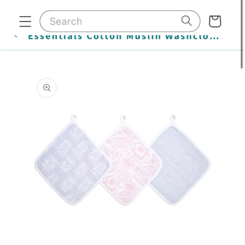 Essentials Cotton Muslin Washcloths 3 Pack | aden + anais