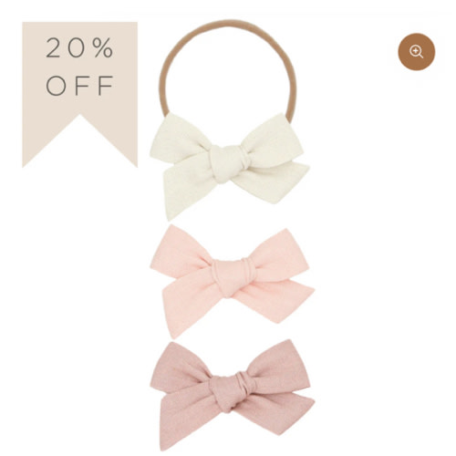 Linen Bow 3 Pack: Ballet Headbands