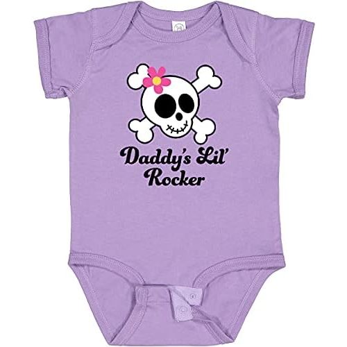 inktastic Daddy's Little Rocker Skull Baby Bodysuit