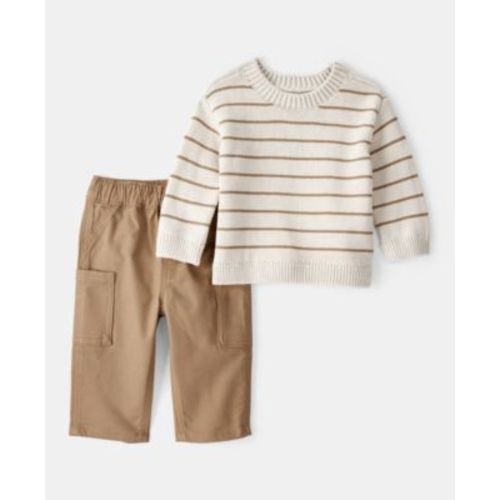 Baby Boys Striped Sweater & Cargo Pants, 2 Piece Set