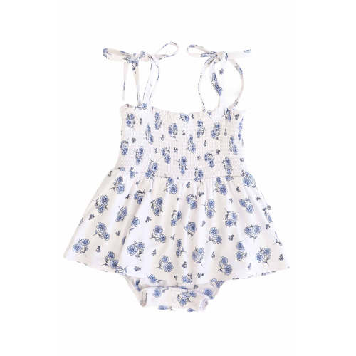 Smocked Twirl Bodysuit | Sapphire Garden