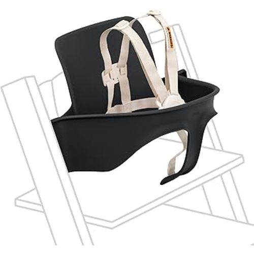 Stokke Tripp Trapp Baby Set 2, Black - Ages 6-36 Months - Convert The Tripp Trapp Chair into a Comfortable High Chair - Includes Stokke Harness 2