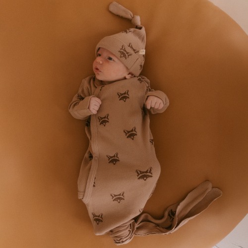 Organic Kimono Knotted Sleep Gown - Fox