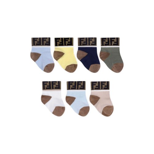 Fendi Kids Colour-Block Set Of Socks