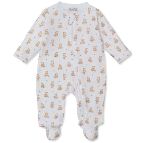 Teddy Bears Zipper Footie - Tan