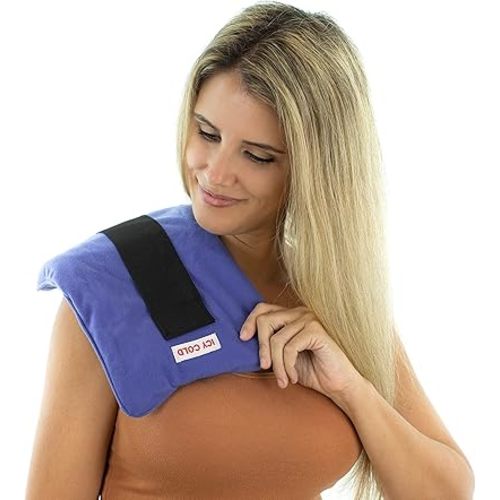 Thermipaq ICY Cold Pain Relief Wrap - Large 8x14 Thermal Clay Knee Ice Pack Wrap for Knee Pain - Long Lasting - Adjustable Strap for Shoulders, Neck Pain Relief, Back Pain, & Elbow