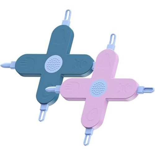 4-in-1 Nose, Nail & Ear Wax Picker, Safely Clean Baby Ear Wax, Baby Booger & Nail Tips (2 Pcs in Box) (Blue Purple)