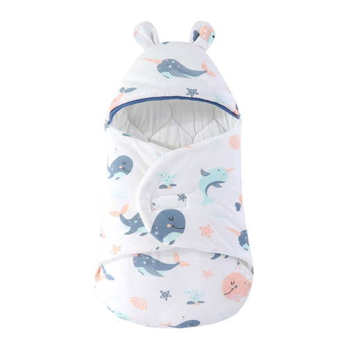 WUXIAN Baby Swaddle Bag Infant Unisex Solid Color Wrap Sleeping Sack Baby Swaddle Bag Hat Baby Care,Dark Blue,3M