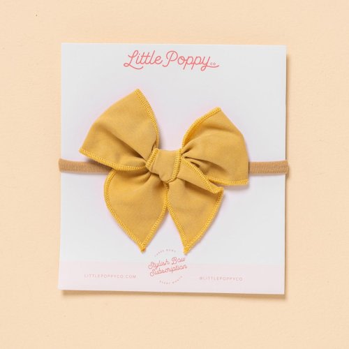 Mustard Summer Poplin Headband Bow