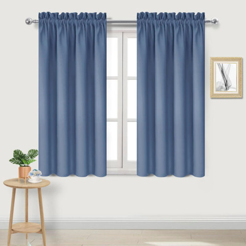 East Urban Home 2 Panels Blackout Curtains – Thermal Insulated, Energy Saving & Noise Reducing Bedroom and Living Room Curtains, Set of 2 Rod Pocket Curtain Panels | Wayfair