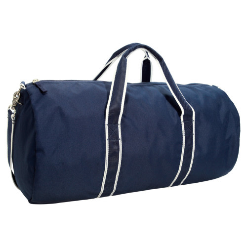 Personalized Navy Trim Solid Mackenzie Duffle Bag