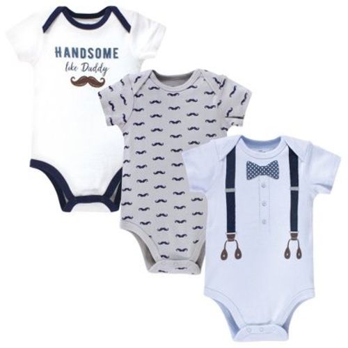 Little Treasure Baby Boy Cotton Bodysuits 3pk, Handsome Like Daddy, 0-3 Months