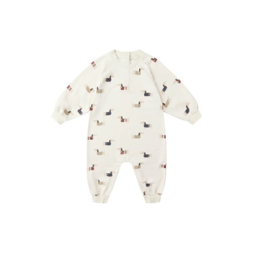 Dachsund Print French Terry Romper, 6-12M