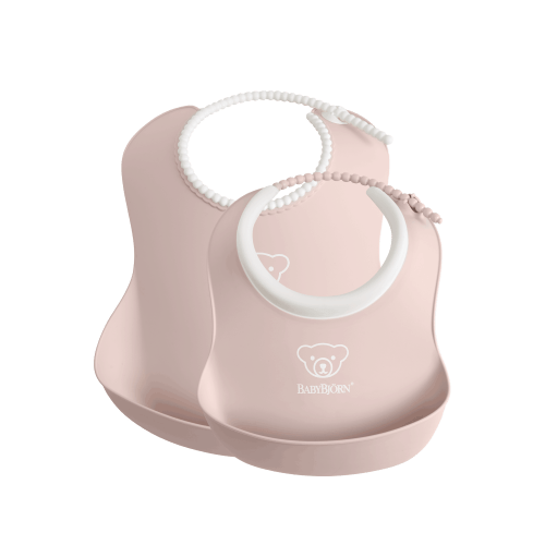Feeding Bib Set, 2-pack: Powder pink