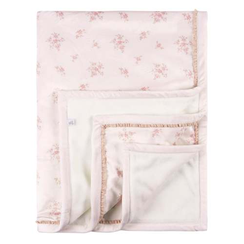 Baby Girls Pink Floral Plush Blanket
