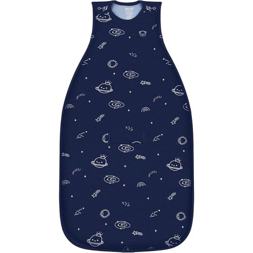 HECCEI Merino Wool & Cotton Baby Sleep Sack, All-Season 2-Way Zipper Baby Sleeping Bag, Adjustable Fit Baby Wearable Blanket (Cosmos Blue)