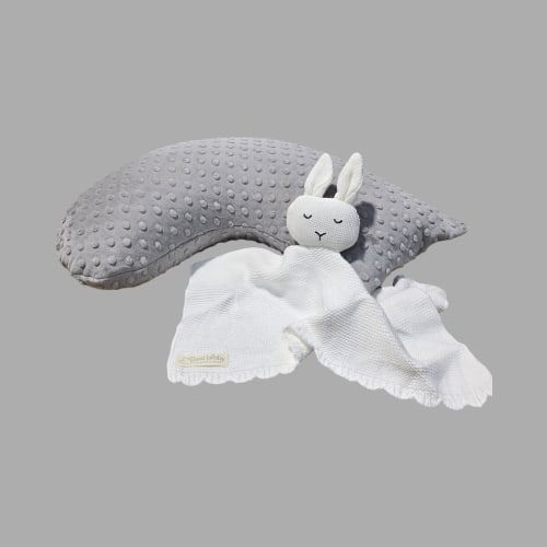 Small Baby Gift - Grey Dot Travel Pillow & Lovie | Luna Lullaby - Luna Lullaby